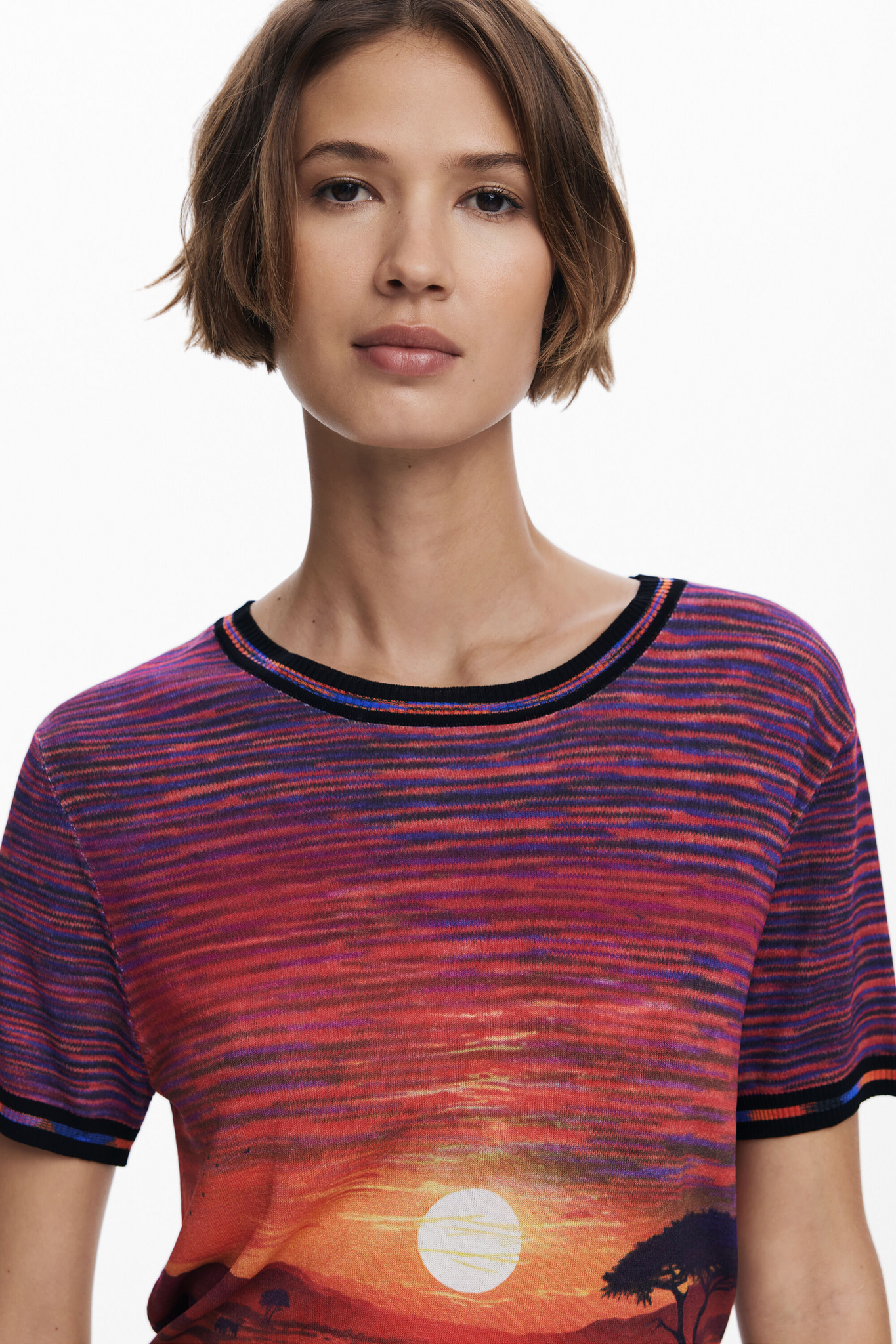 Sunset Knit T-Shirt Top