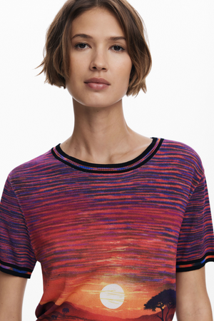 Sunset Knit T-Shirt Top