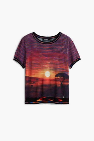 Sunset Knit T-Shirt Top