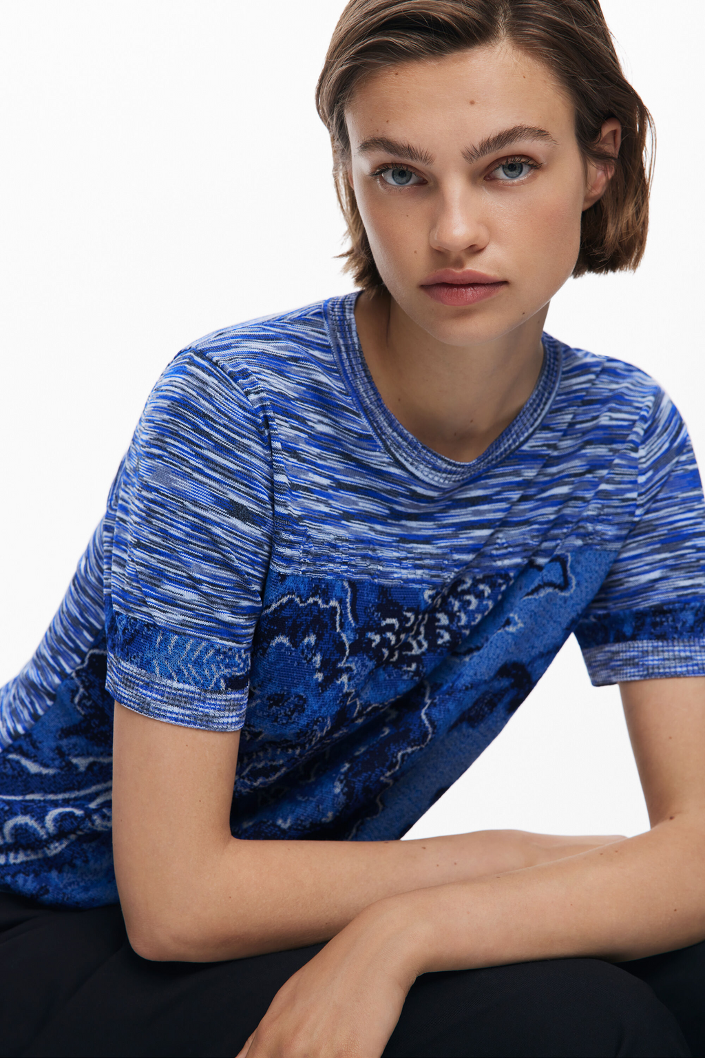 Marbled Knit T-Shirt