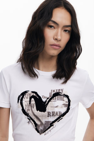 Newspaper Heart T-Shirt