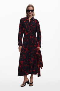 Pleated Shirt Dress