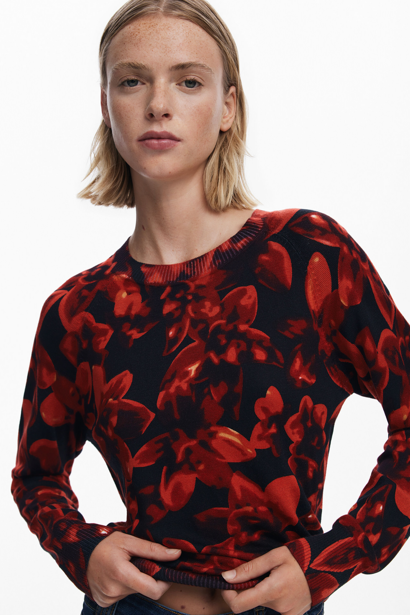 Lightweight Floral Sweater
