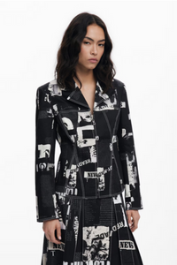 Newspaper Zipper Blazer