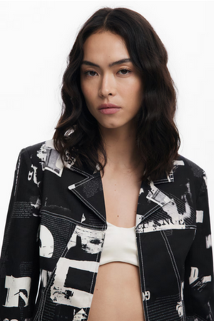 Newspaper Zipper Blazer