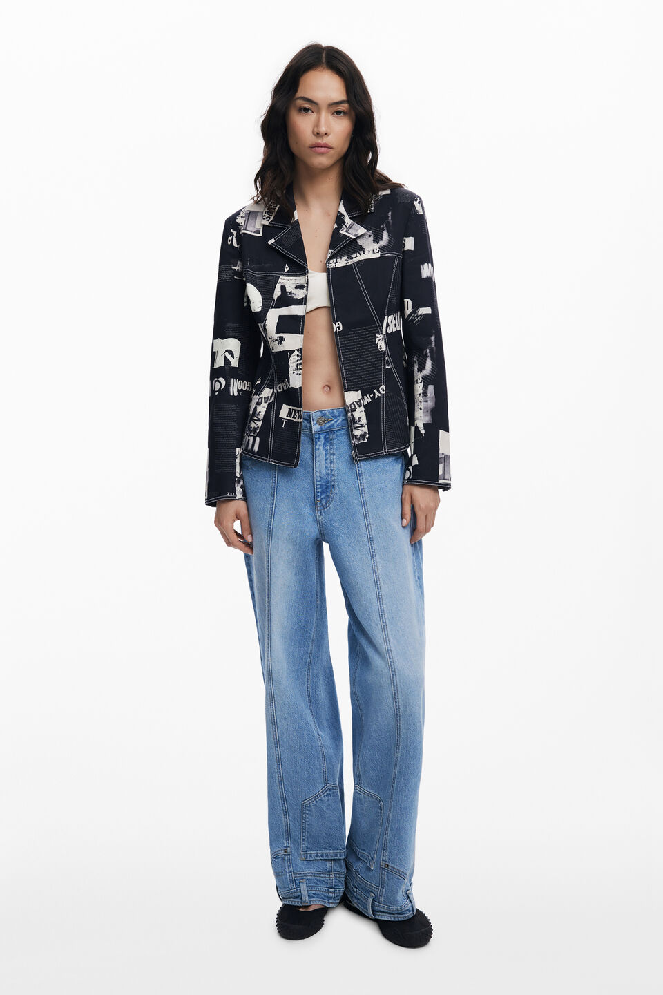 Newspaper Zipper Blazer