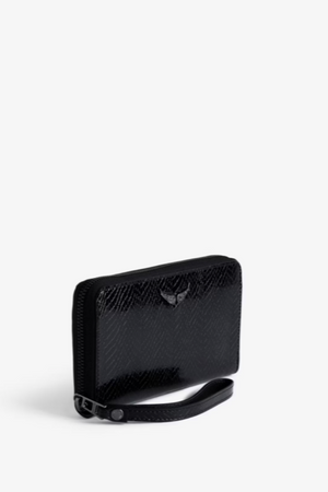 Compagnon Glossy Alligator Embossed Wallet