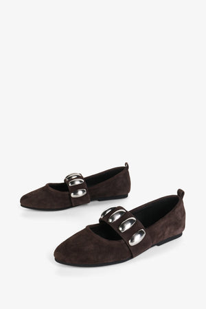 TONE OVERSIZED STUD MARY JANE FLAT