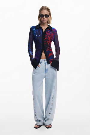 Button Ciffon T-Shirt