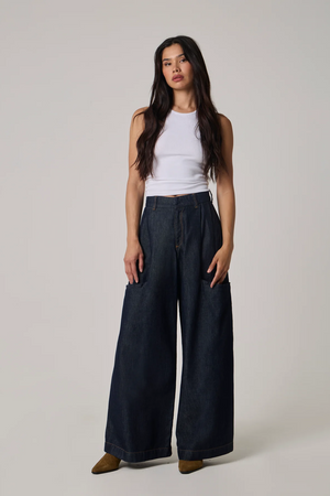FLORENZ WIDE LEG PLEAT AT FRT-DIP PKTS & SIDE PKT