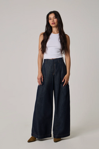 FLORENZ WIDE LEG PLEAT AT FRT-DIP PKTS & SIDE PKT