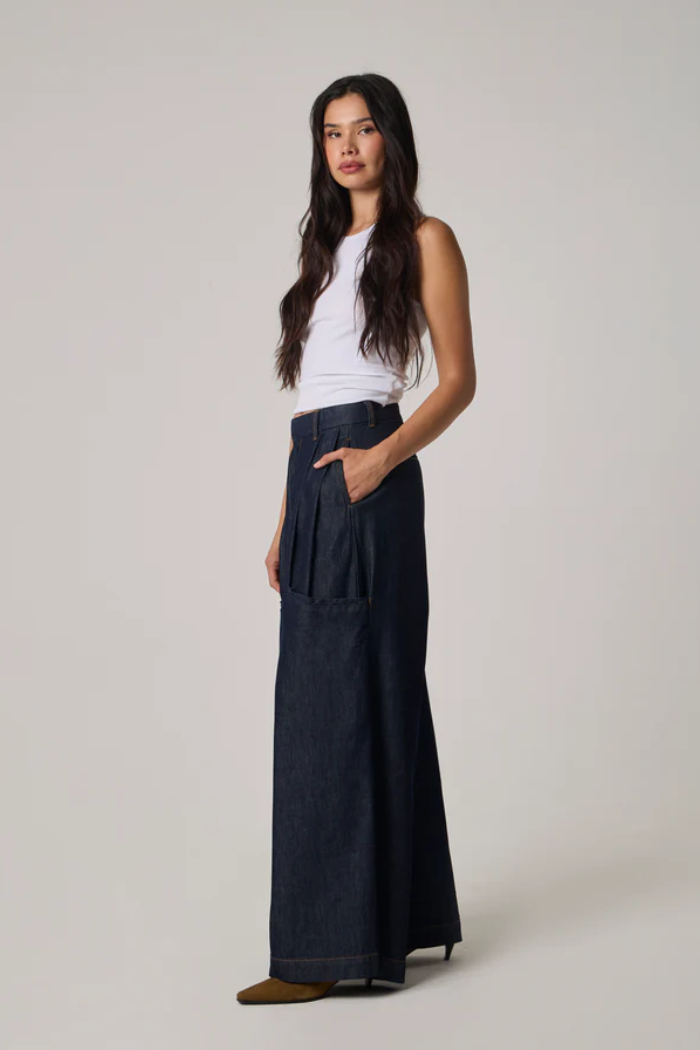 FLORENZ WIDE LEG PLEAT AT FRT-DIP PKTS & SIDE PKT