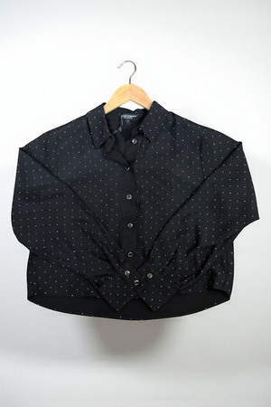 Lilith Long Sleeve Rhinestone Blouse