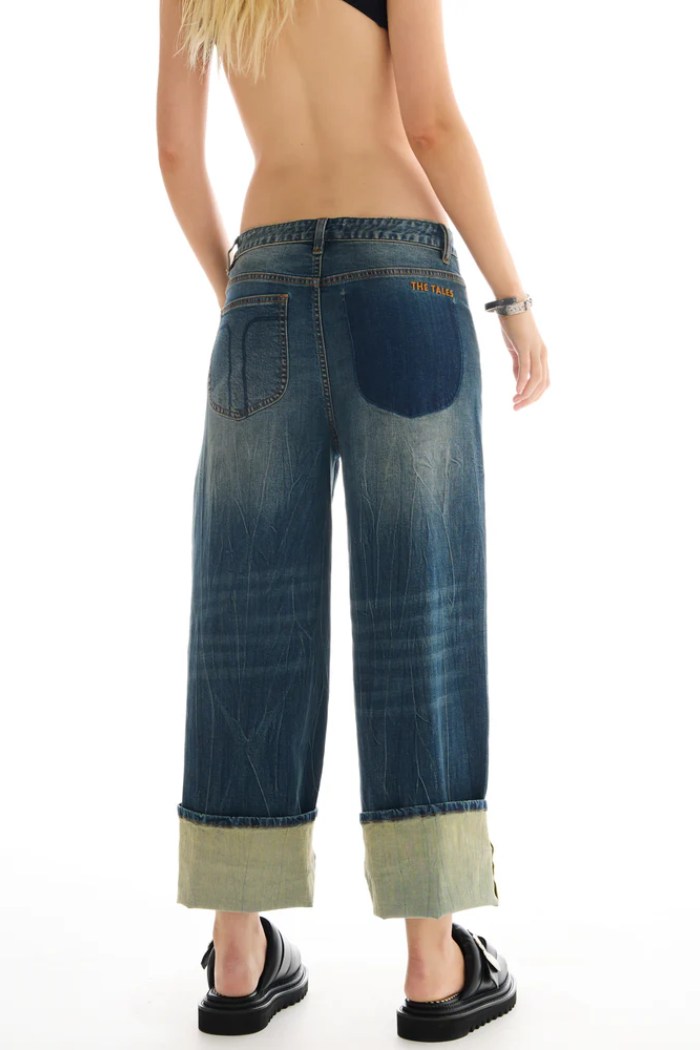 Selvedge Denim Cross Over Slouch Jeans