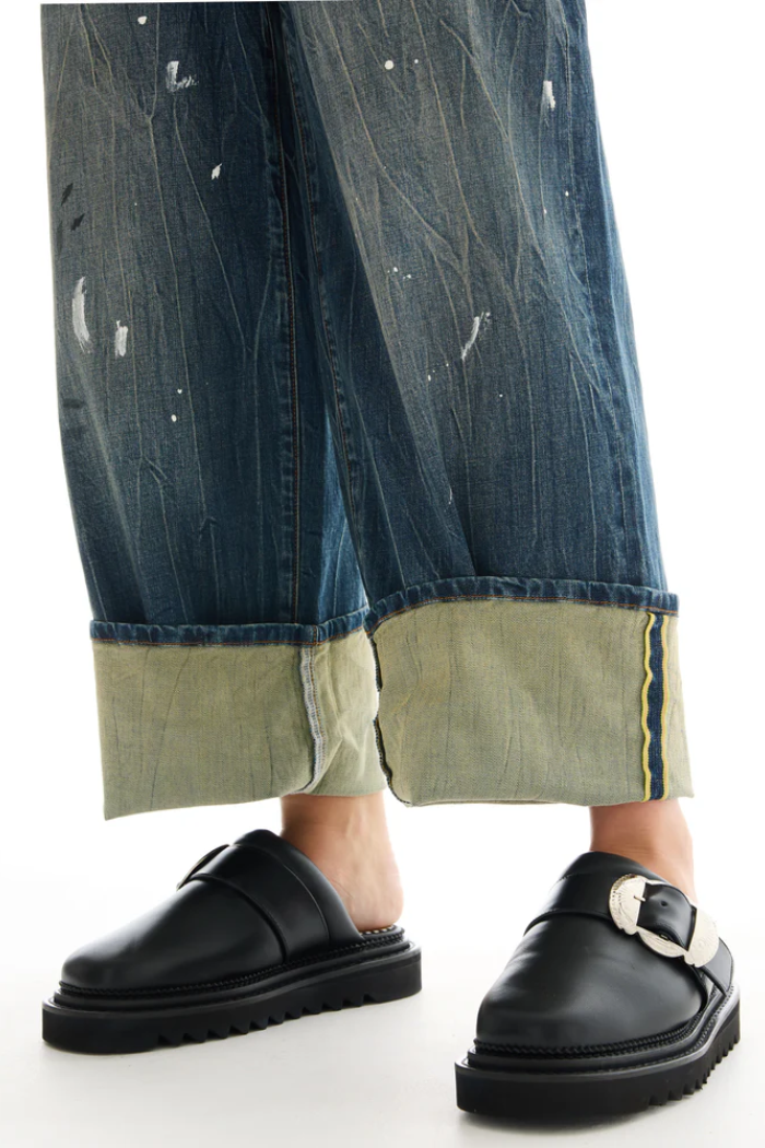 Selvedge Denim Cross Over Slouch Jeans