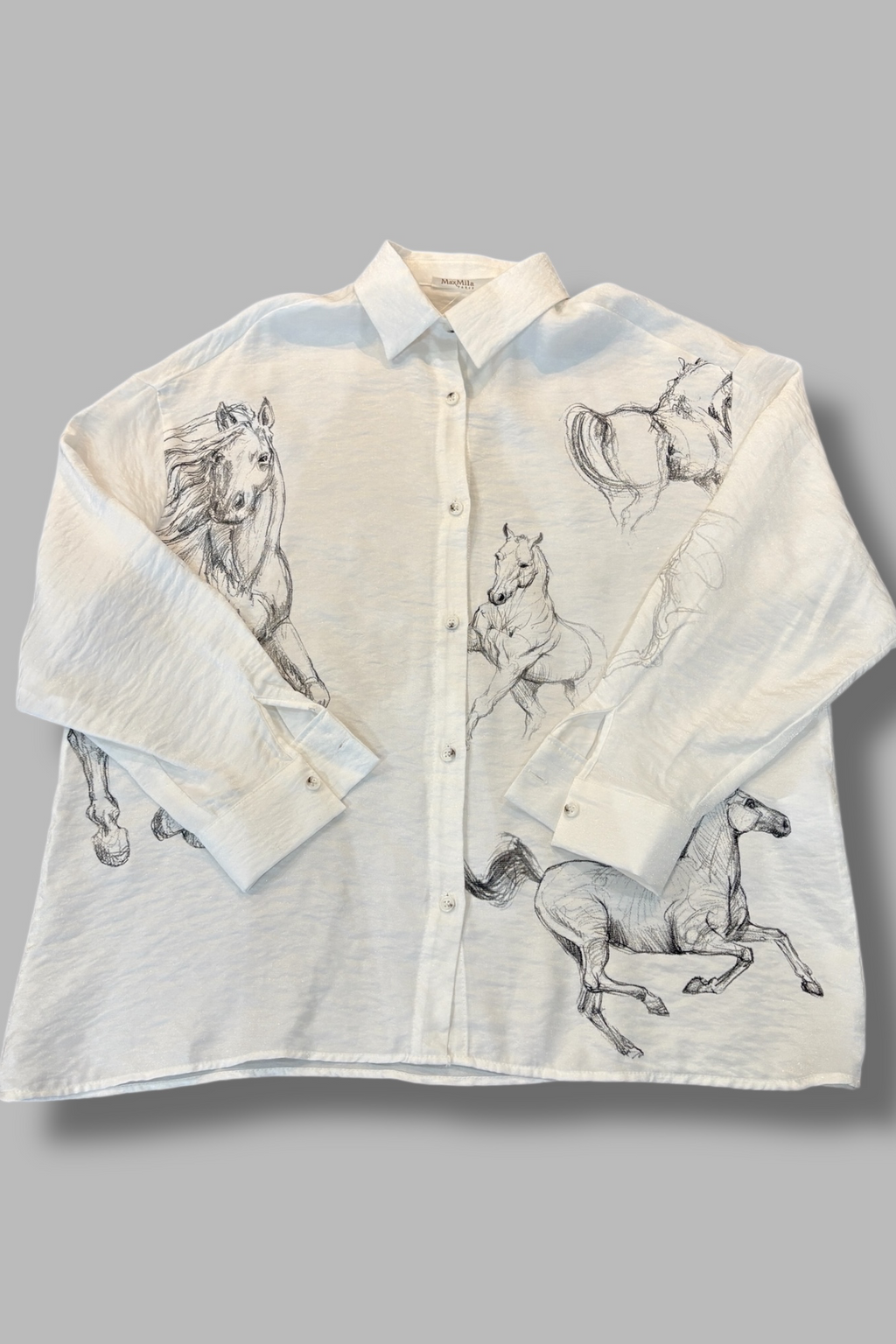 Evan Chemise White Horse Blouse