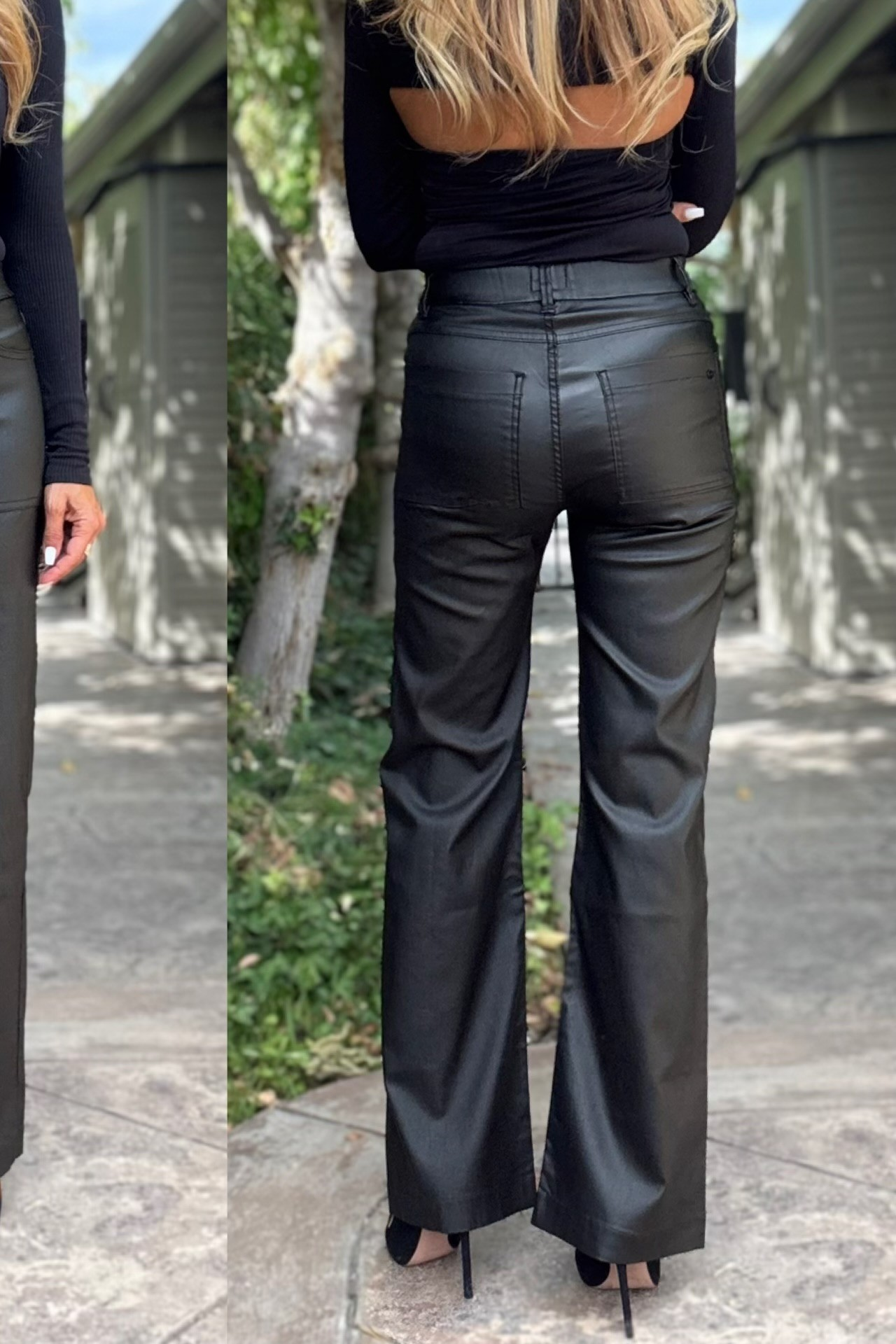 Bevy Flog Romi Flare Leg Pants | Black Vegan