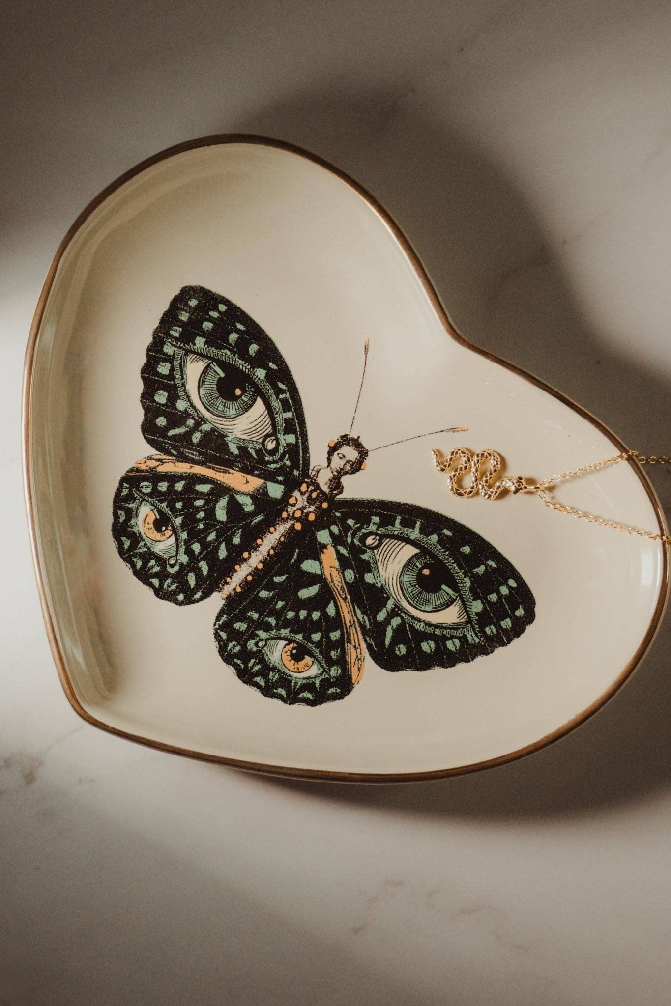 Madame Butterfly Ceramic Heart Dish