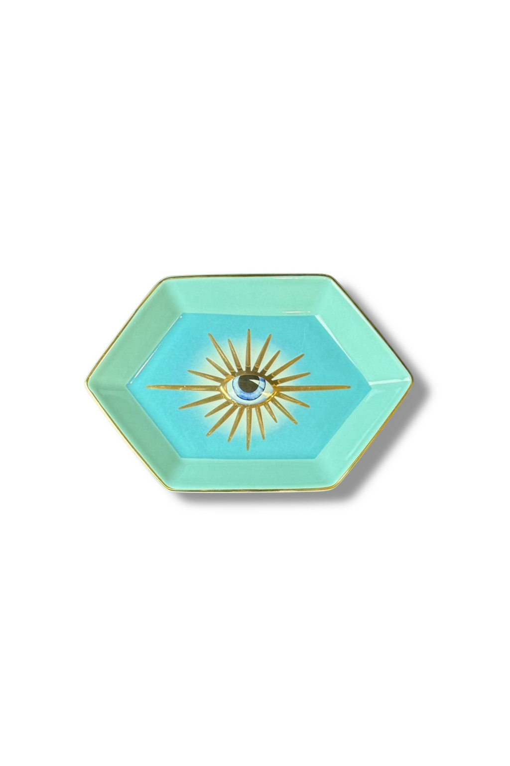 Evil Eye Ring/Trinket Dish Aqua