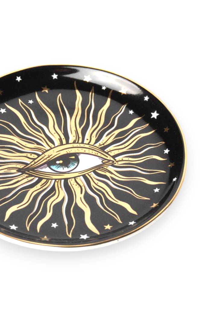 Pop Art Round Evil Eye Ceramic Dish