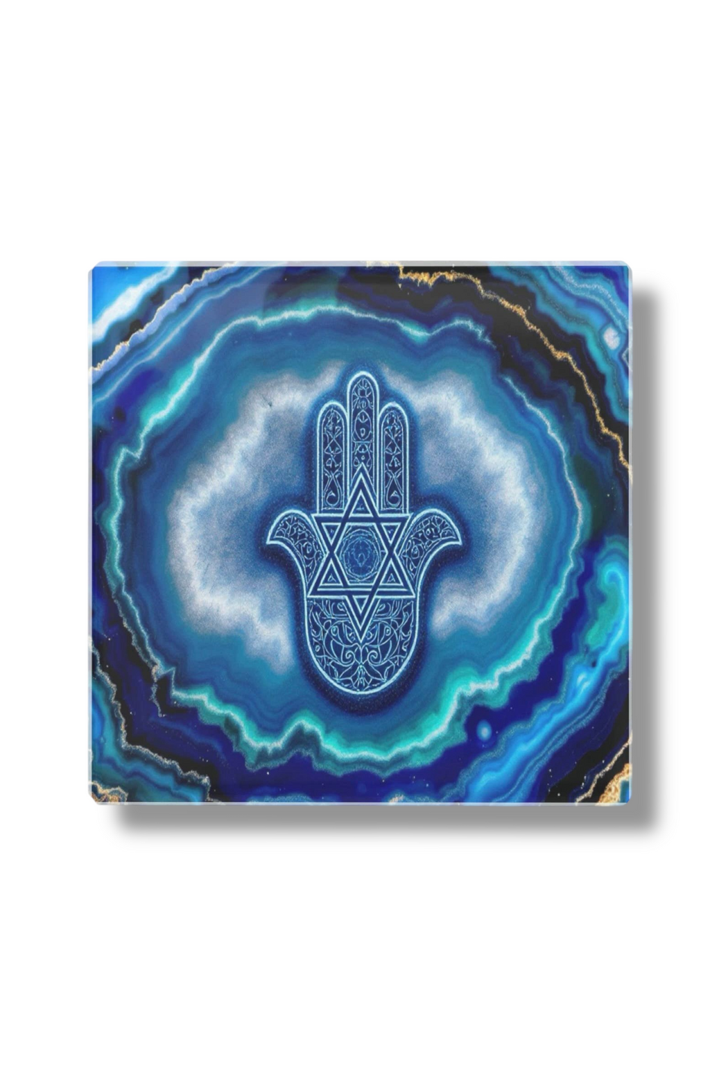 Hamsa Star of David Coaster Set of 4