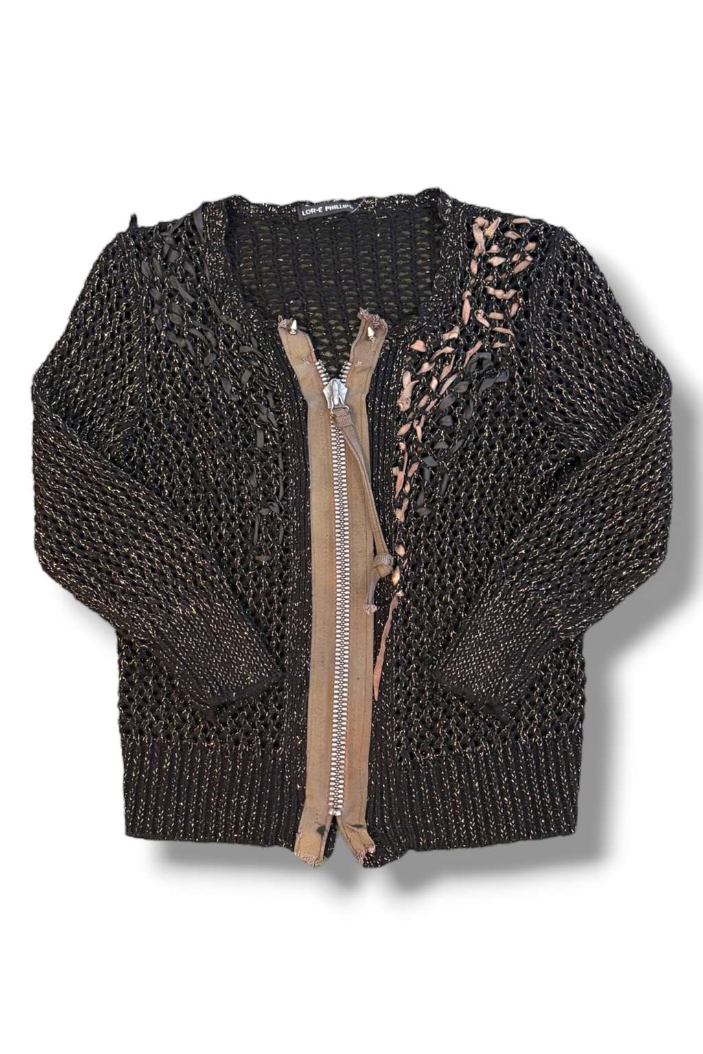 Custom Braided Zip-Up Cardigan