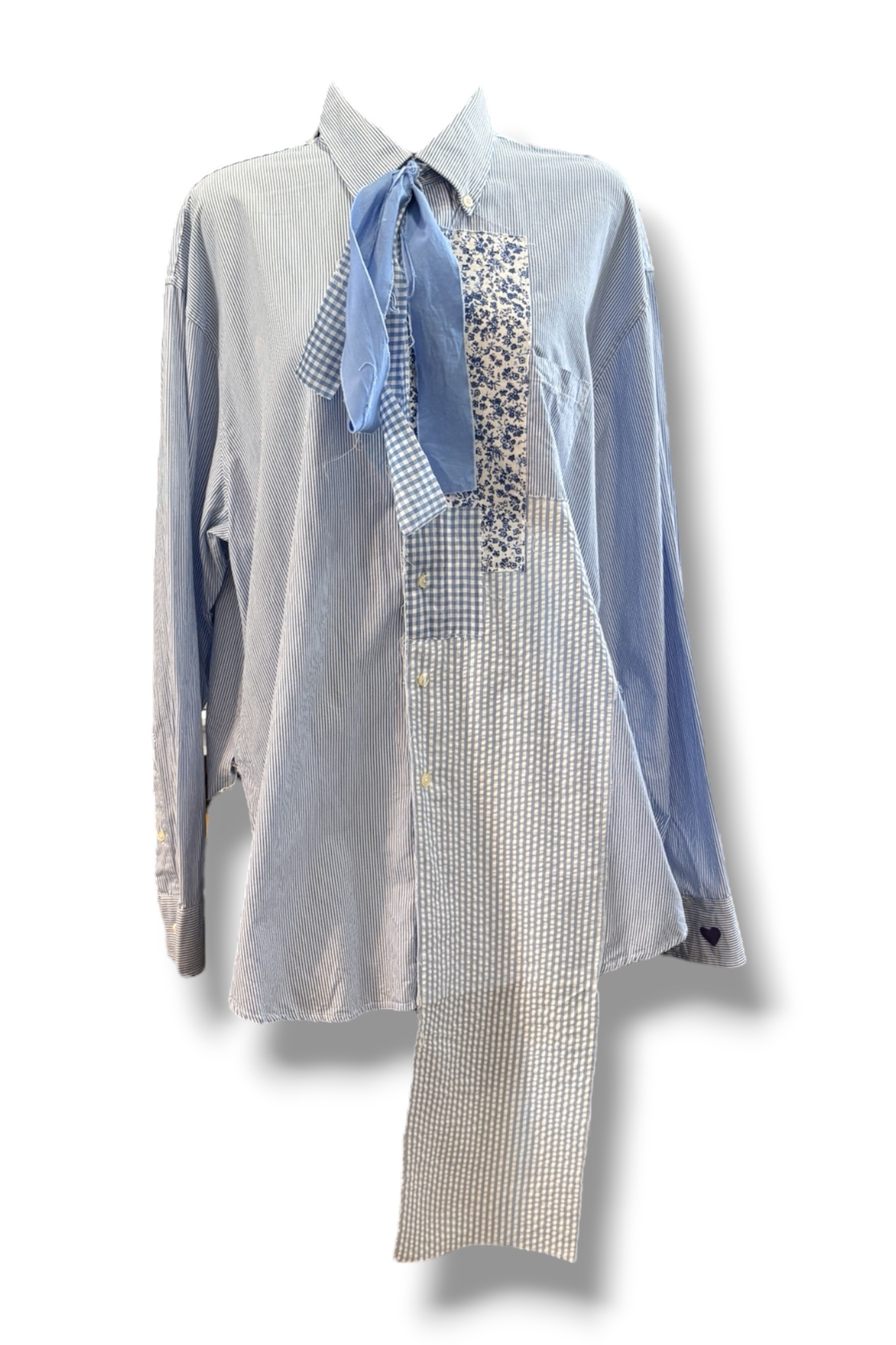 Custom Bow and Patchwork Button-Up