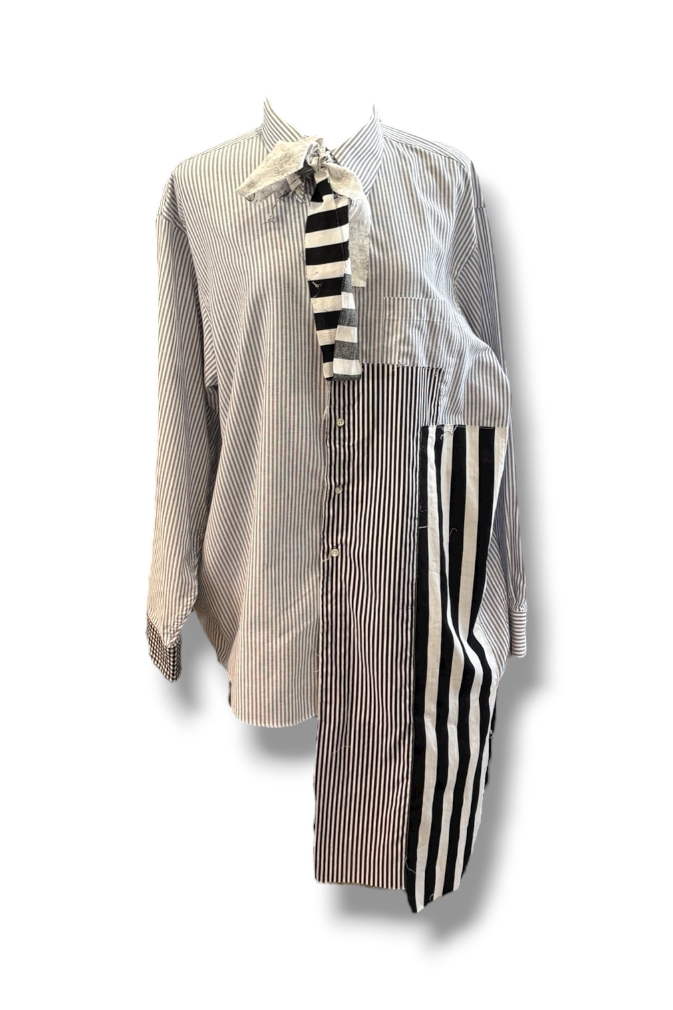 Custom Bow and Patchwork Button-Up