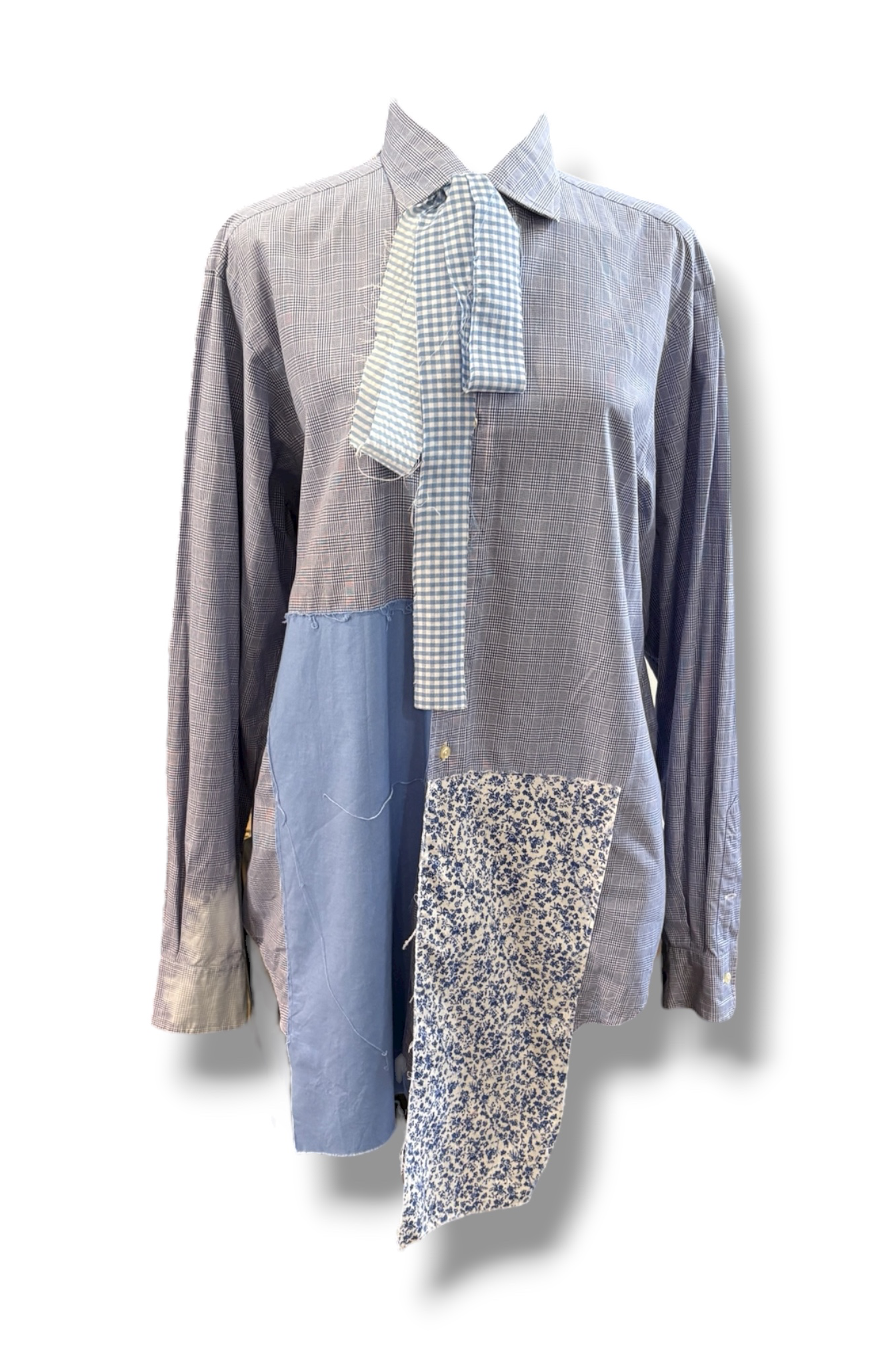 Custom Bow and Patchwork Button-Up