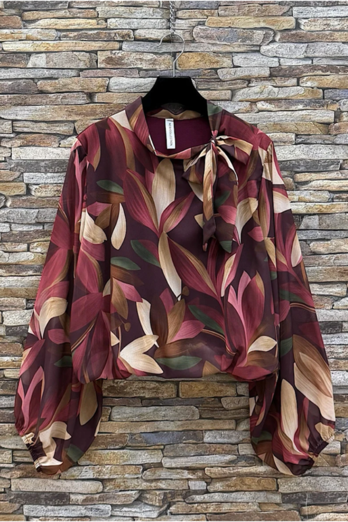 Floral Burgundy Blouse