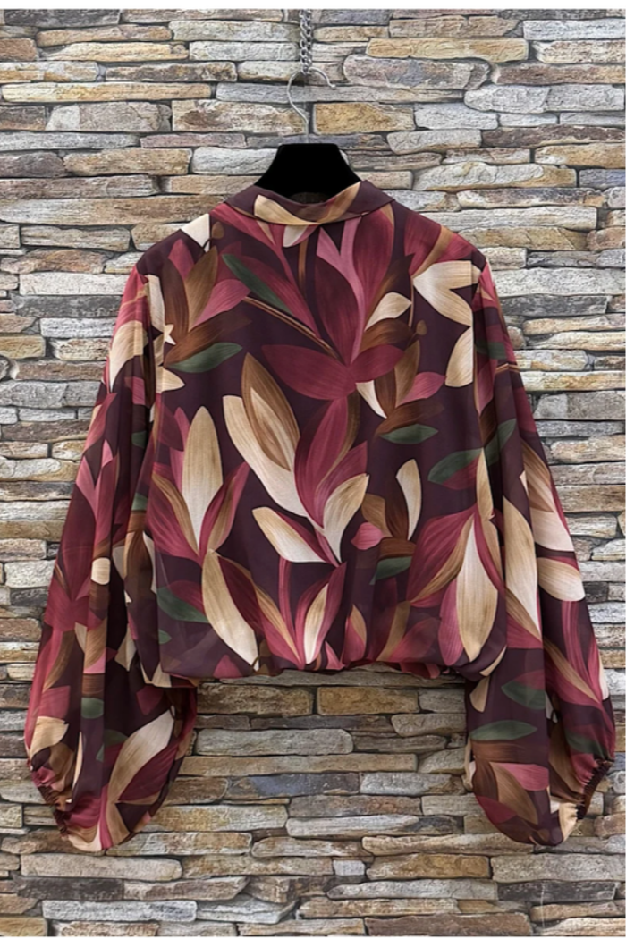 Floral Burgundy Blouse