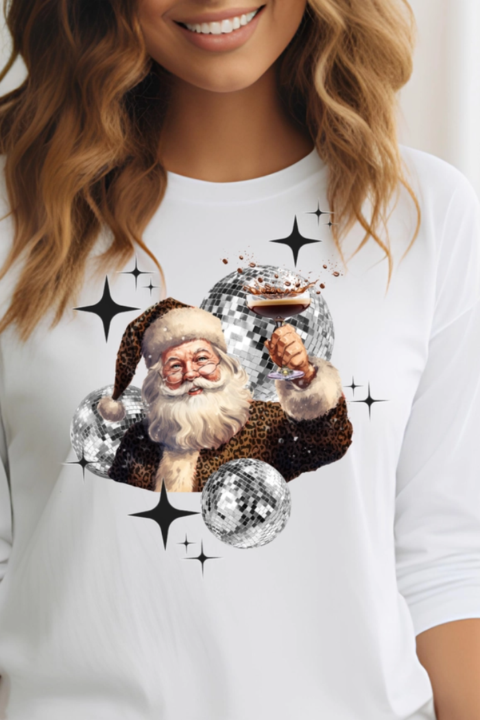 Santa Disco Graphic Long Sleeve Tee
