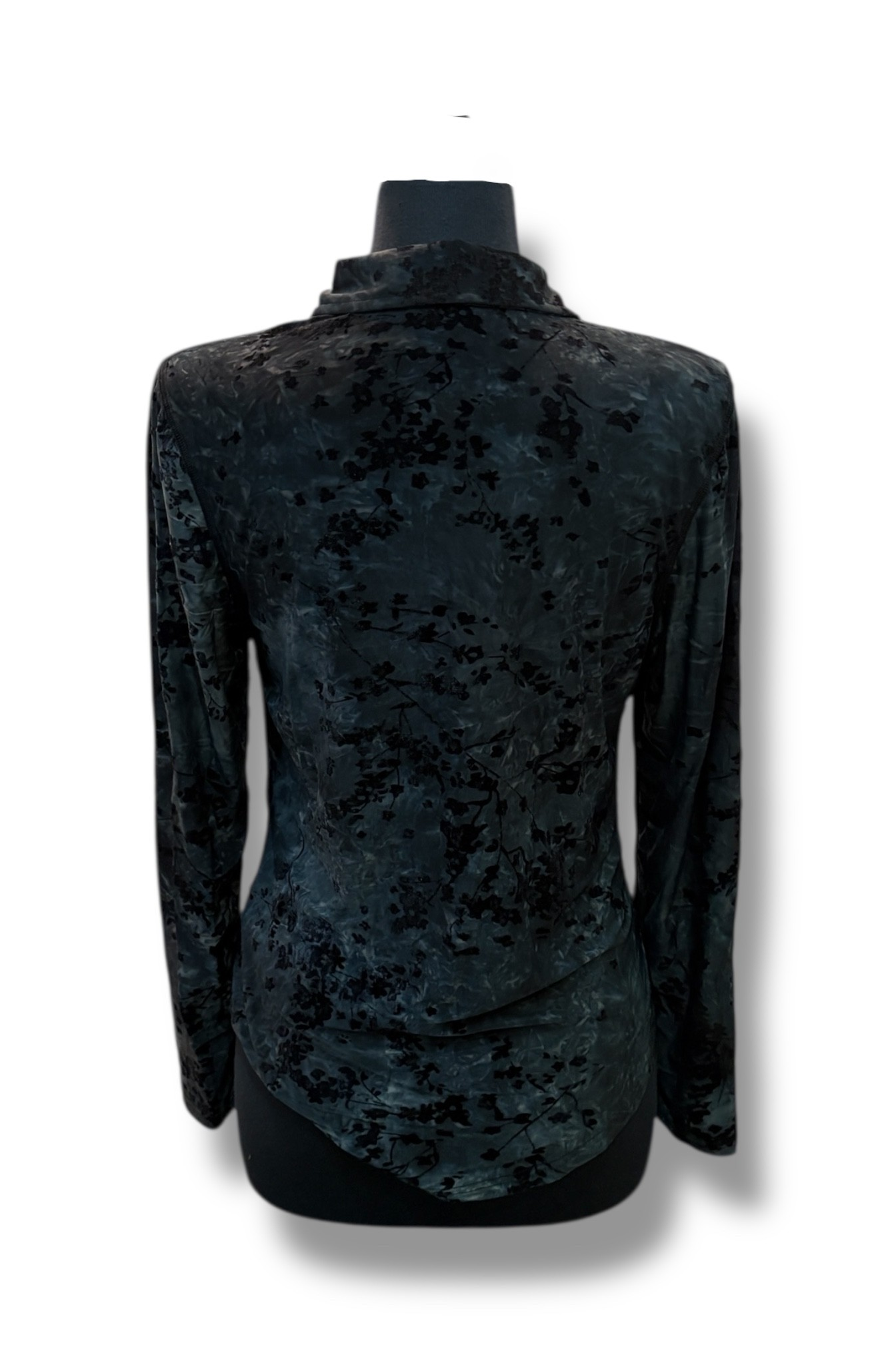 Velvet Flocked Ruched Blouse