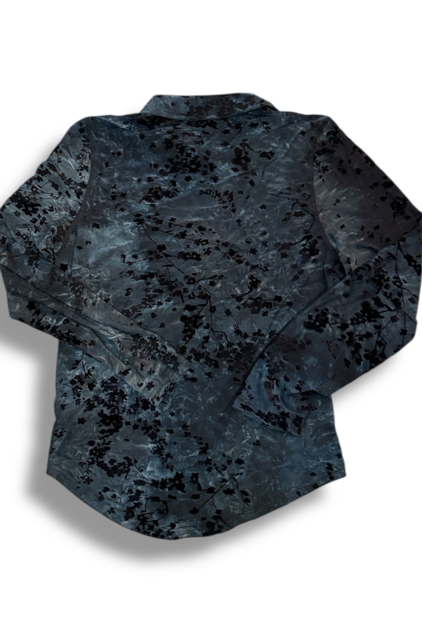 Velvet Flocked Ruched Blouse