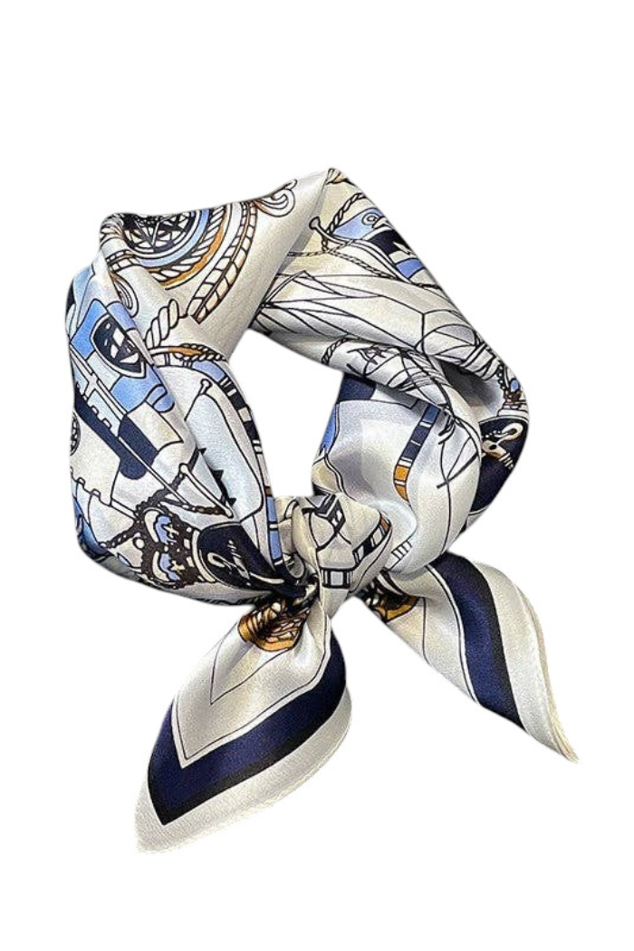 Sailor Print Square Scarf