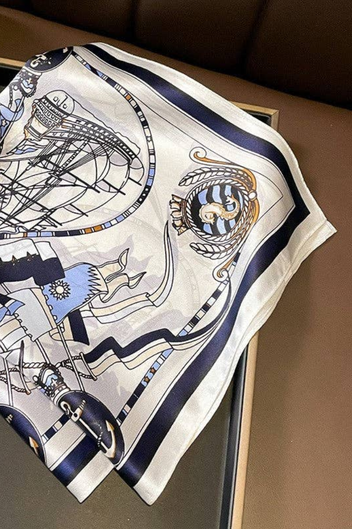 Sailor Print Square Scarf