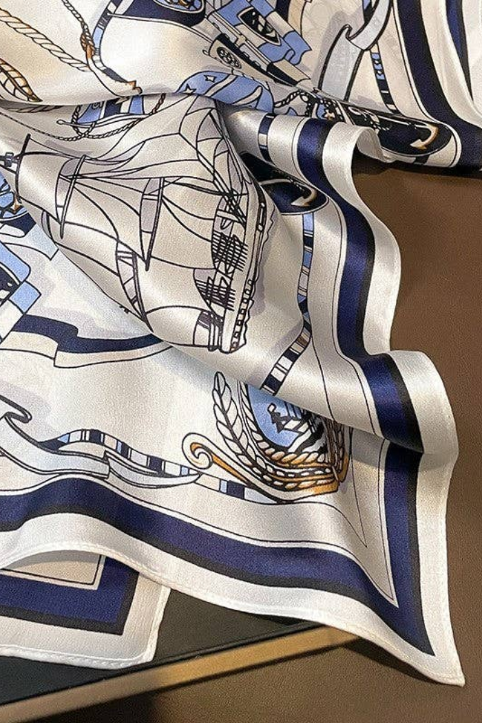 Sailor Print Square Scarf