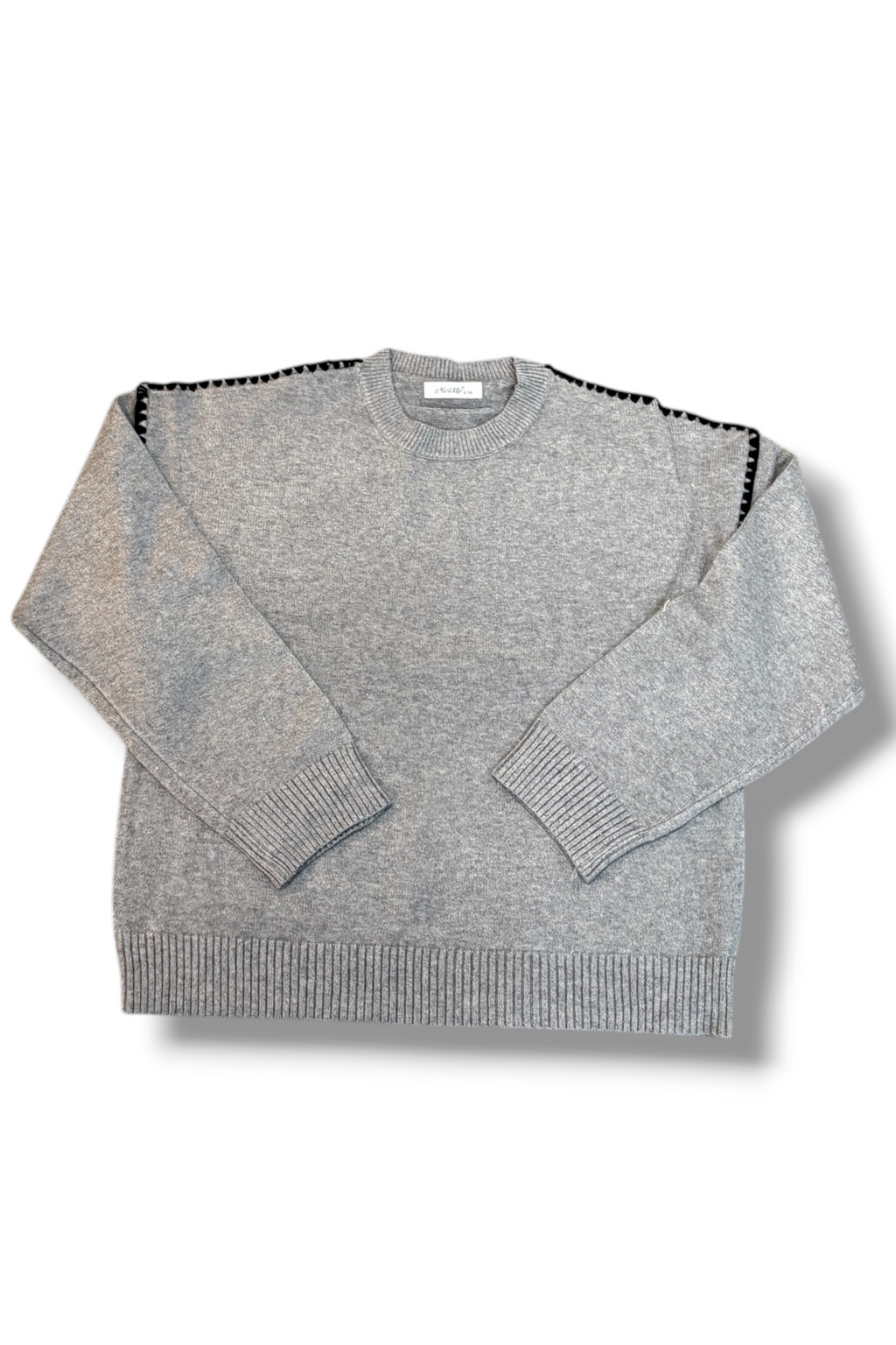 Contrast Stitch Crewneck Sweater