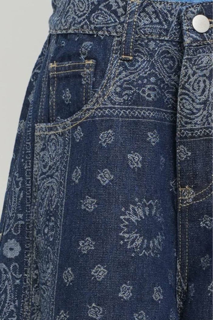 Barrel Bandana Print Jeans