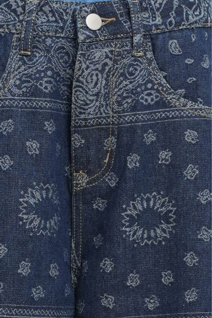 Barrel Bandana Print Jeans
