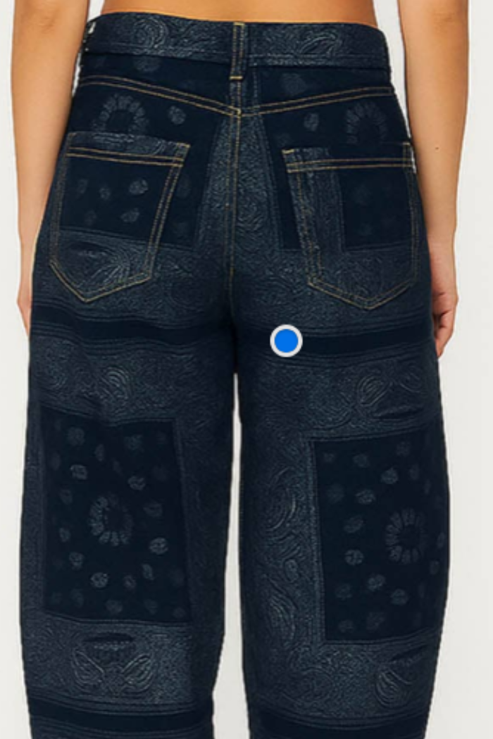 Barrel Bandana Print Jeans
