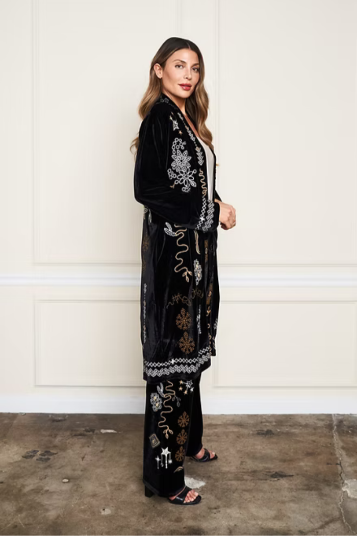 Velvet Embellished Duster