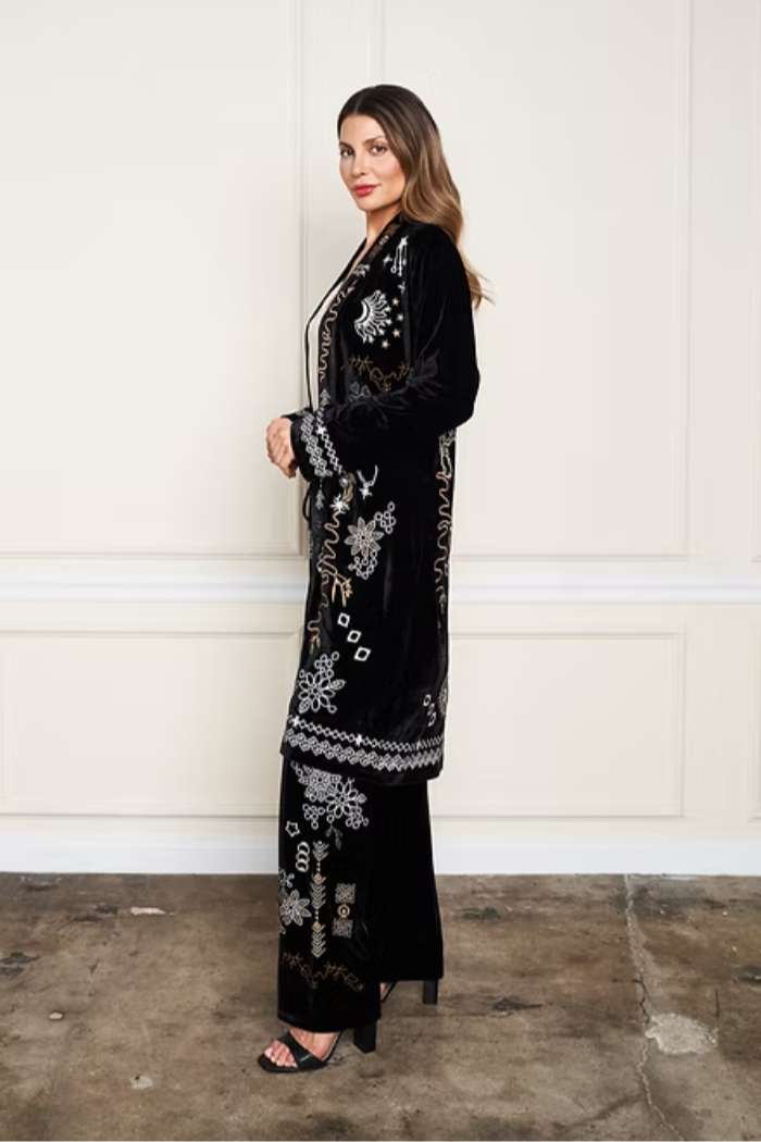 Velvet Embellished Duster