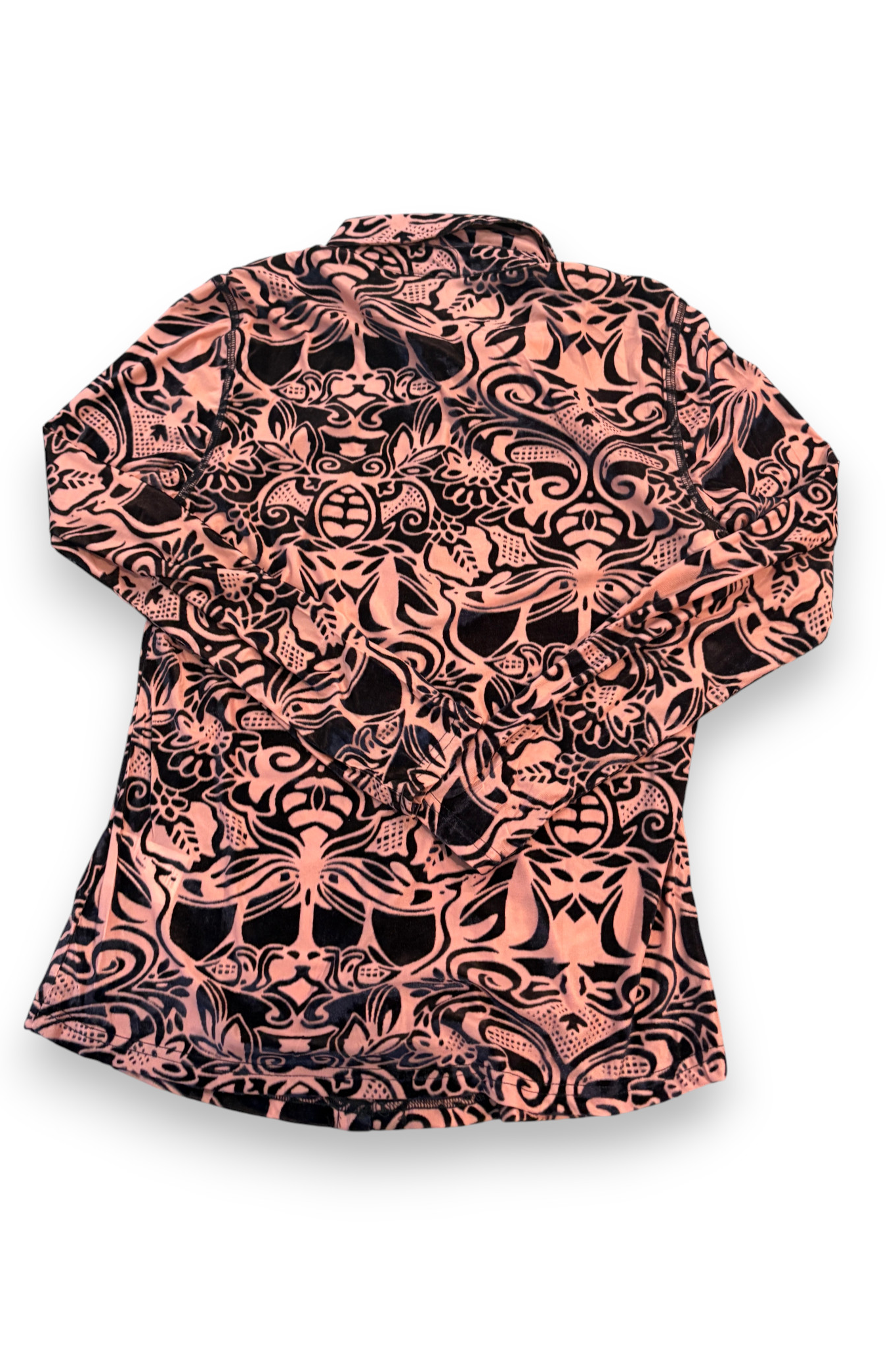 Burnout Velvet Knit Button Up Blouse