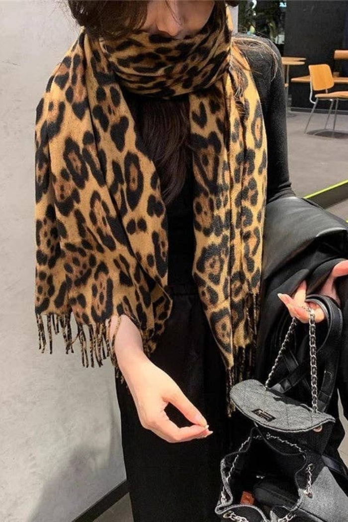 Cashmere-like Leopard Scarf