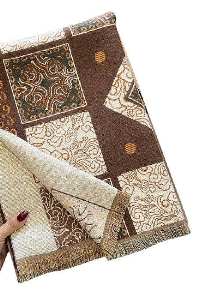 Cashmere Like Paisley Patch Scarf