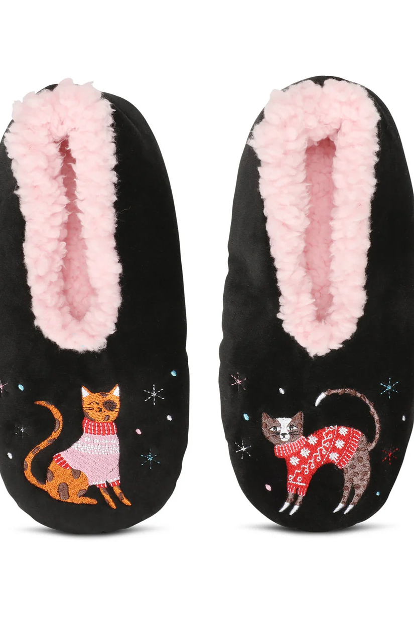 Women's Coffee & Vodka Sherpa Lined Slippers      cat slippers