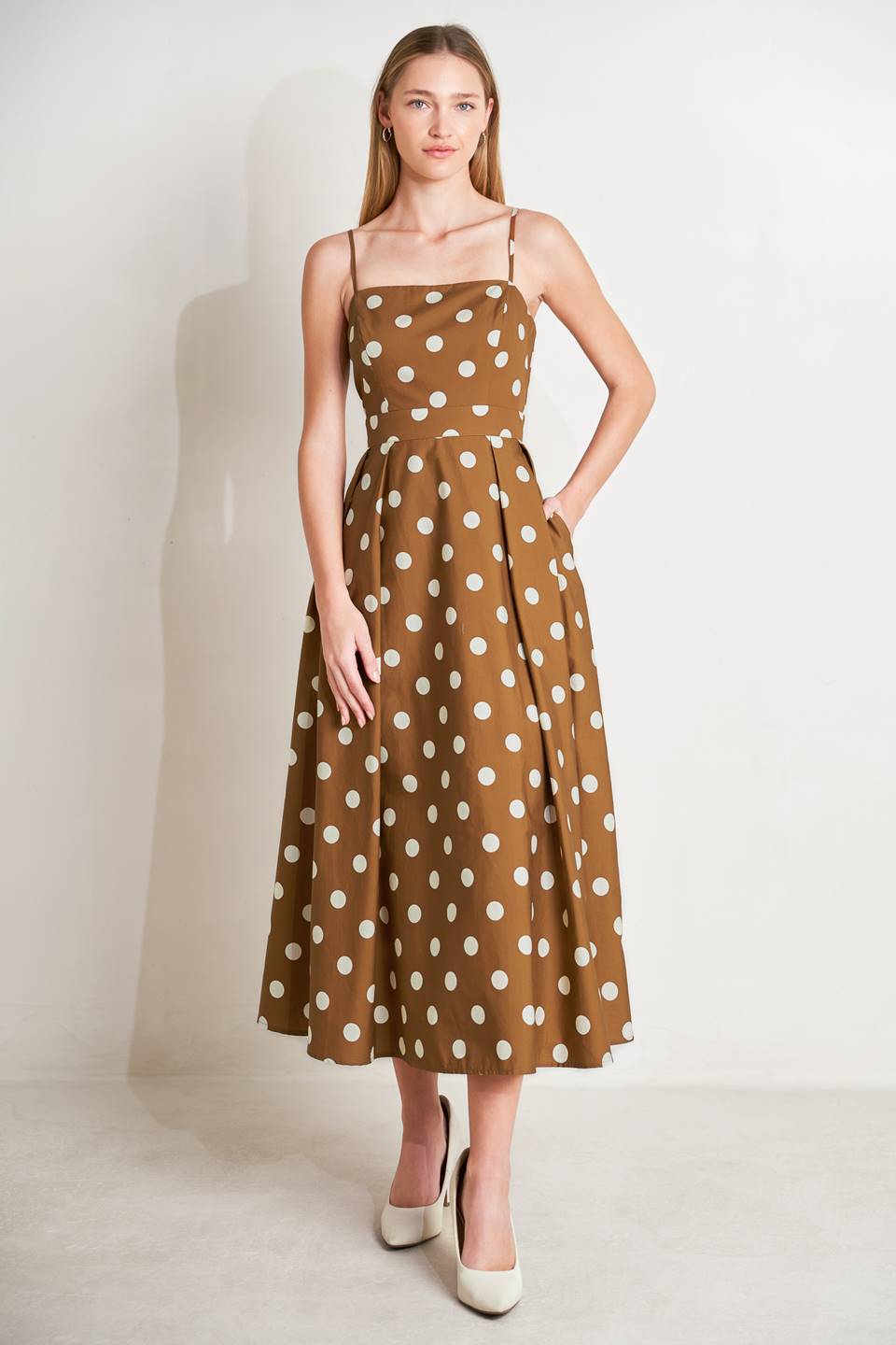 Brown/White polka dot dress – Gisele Tune Clothing