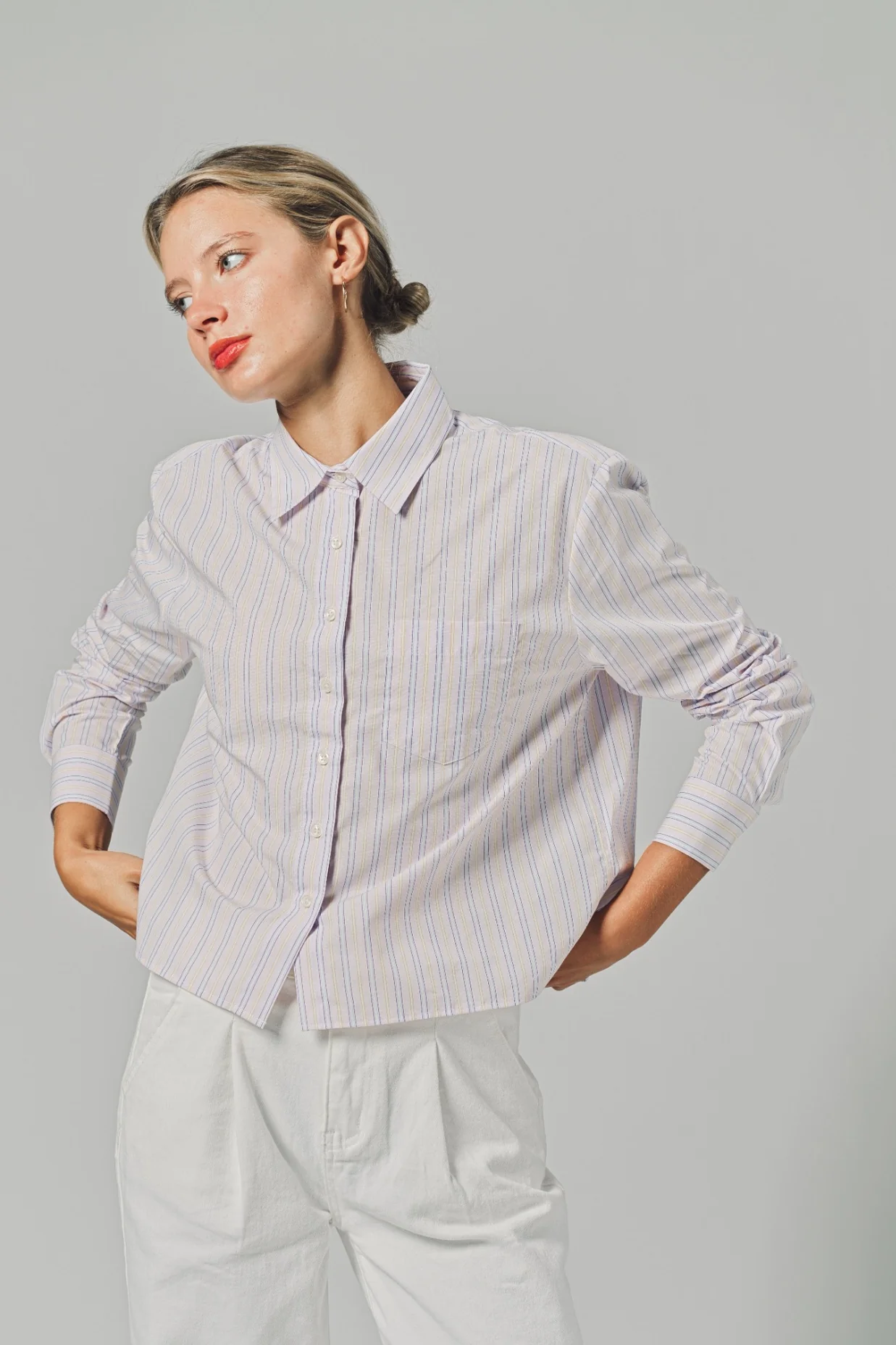 Long Sleeve Boxy Crop Lavender/Yellow Stripe – Gisele Tune Clothing