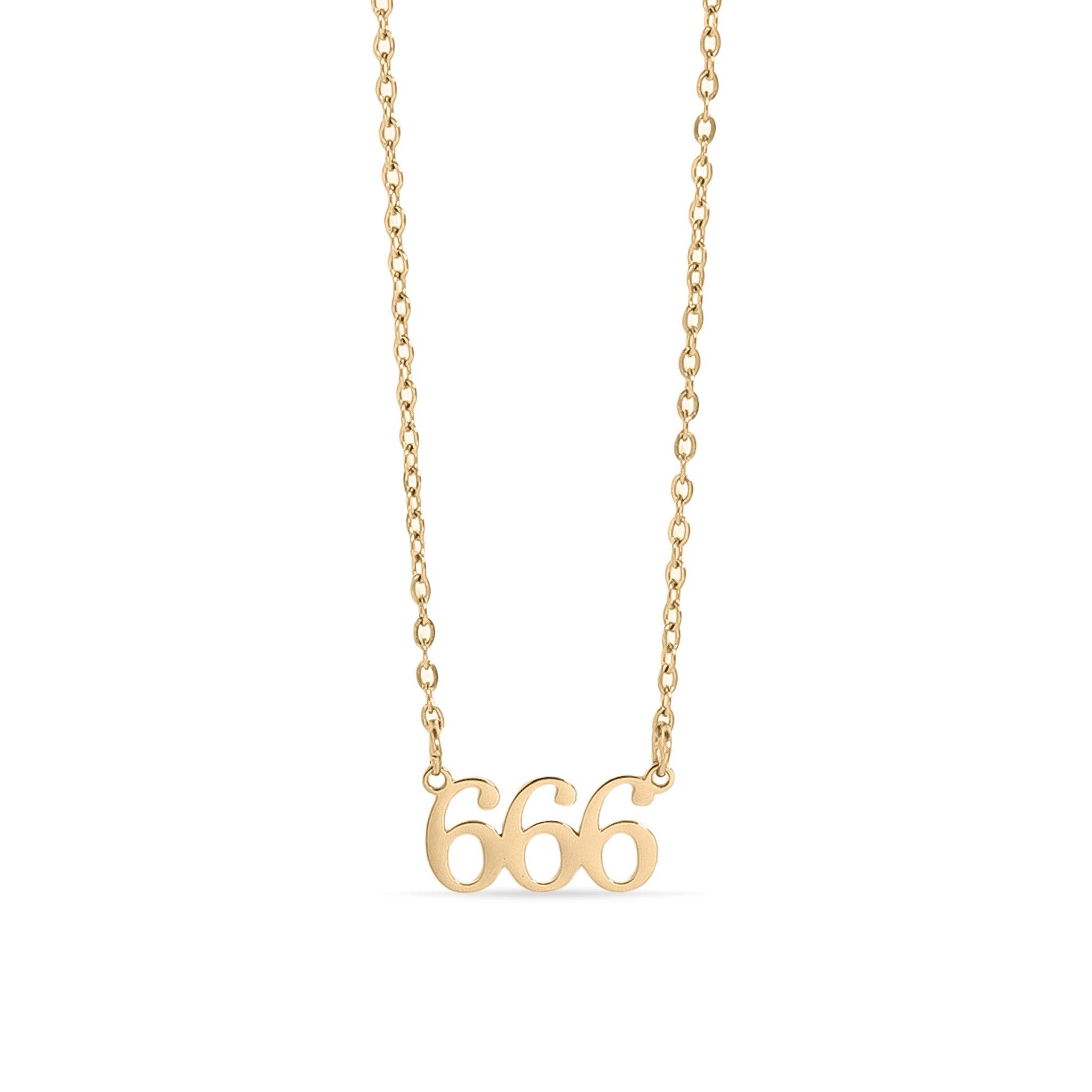 18K Gold PVD Stainless Steel Angel Number Necklace